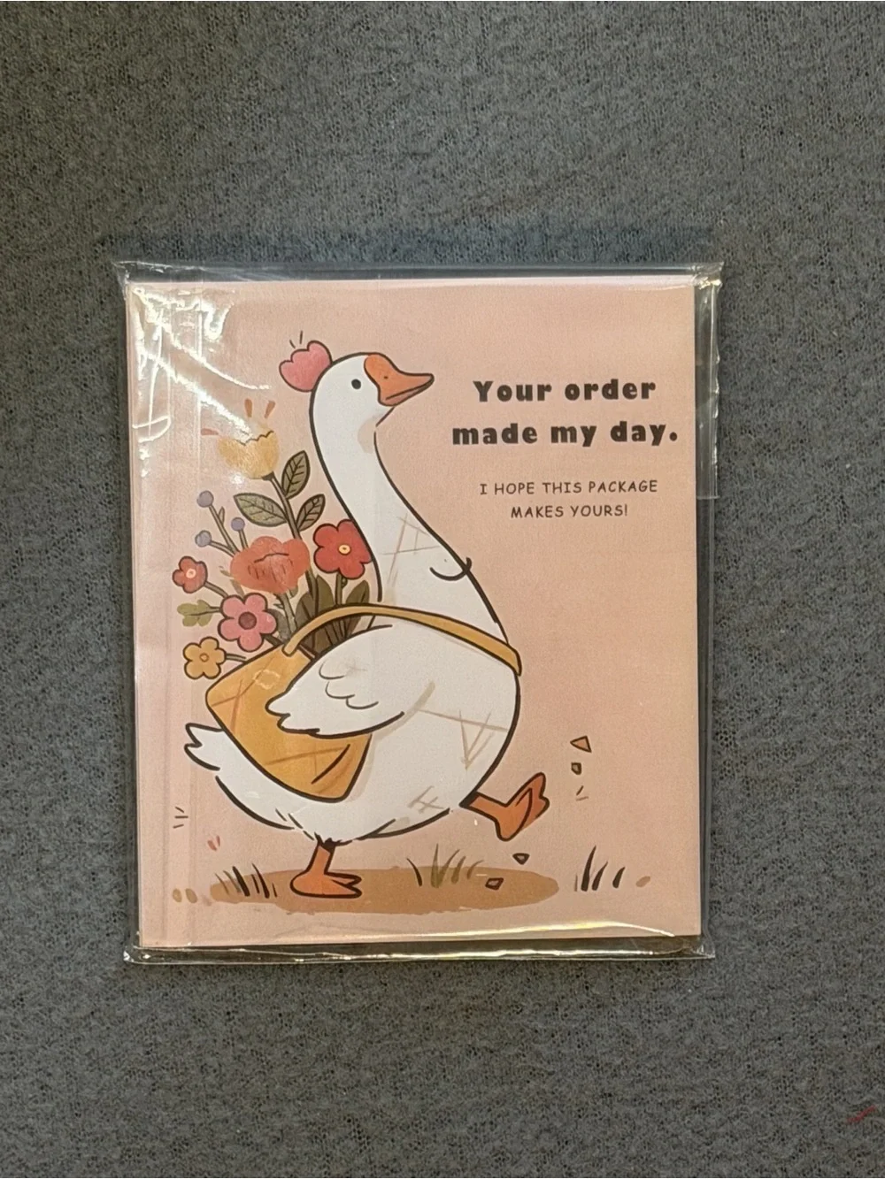 Your order made my day thank you/order insertion cards